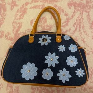 Christie Brinkley floral satchel bag by Danbury mint